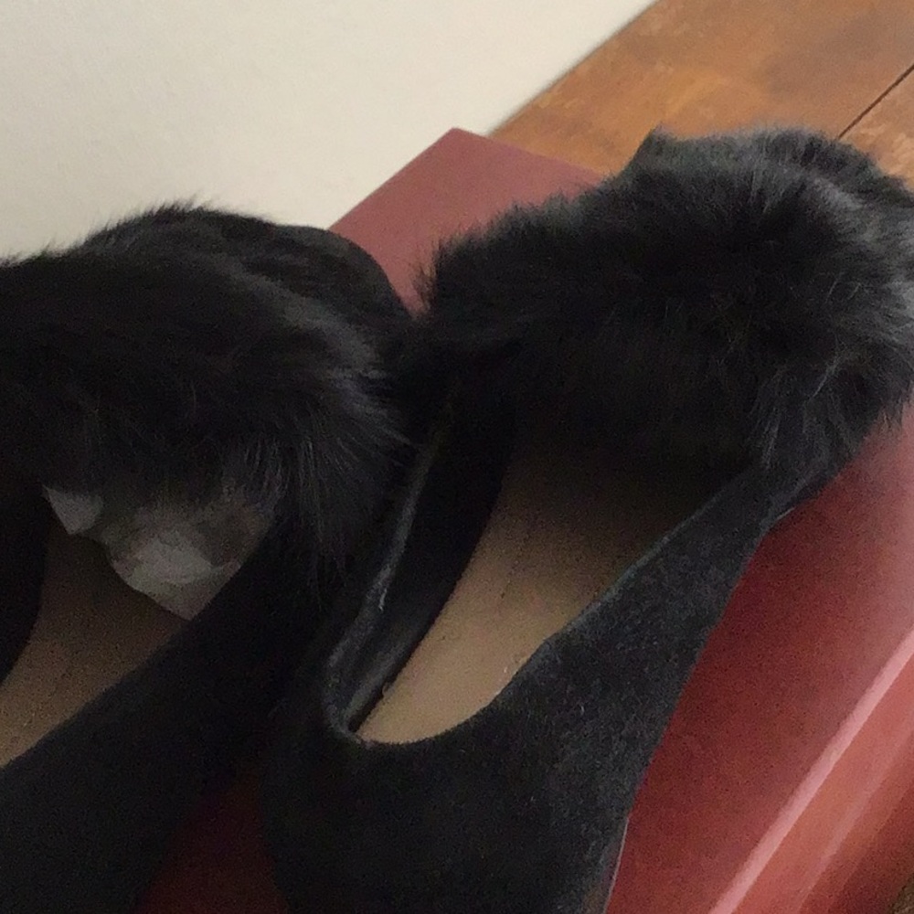 Donald Pliner Lilian-KS Black Kid suede and Fur Loafer - Picture 6 of 7